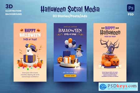 Halloween Social Media Stories Posts Ads