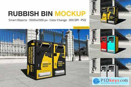 Advertising Rubbish Bin Mockup Set