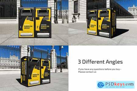 Advertising Rubbish Bin Mockup Set