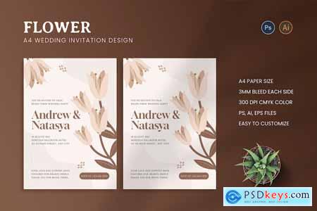 Flower Wedding Invitation