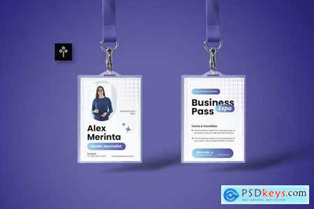 Gradient Blue Modern Business Expo ID Card 002