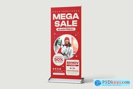 Mega Sale Black Friday Roll Up Banner