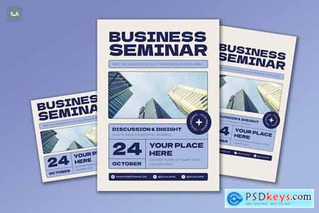Rounded Blue Business Seminar Flyer Set 003