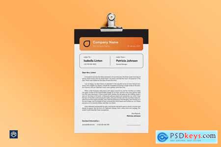 Orange Modern Letterhead 002