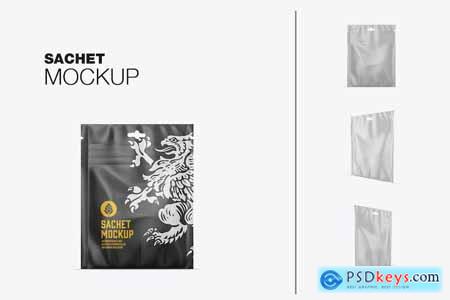 Plastic Sachets Packaging Set Mockup