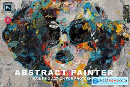 Abstract Painter Oil Painting Effect Action