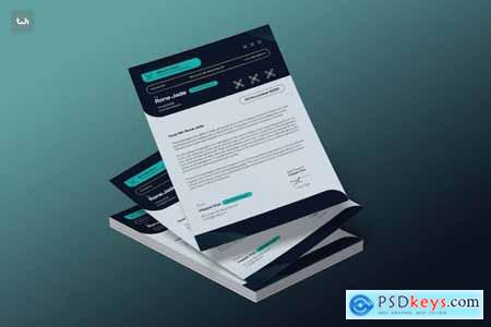 Modern Blue Letterhead 001