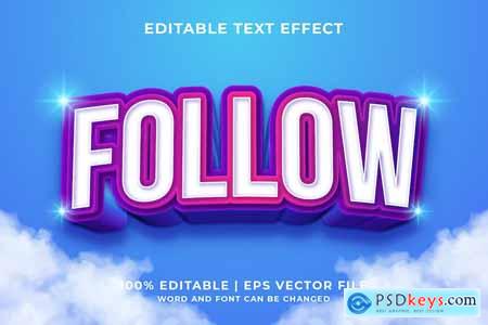 Follow 3d Vector Editable Text Effect