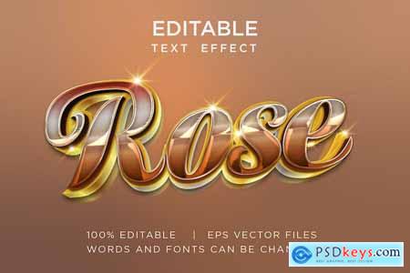 Rose Gold Editable Vector Text Effect