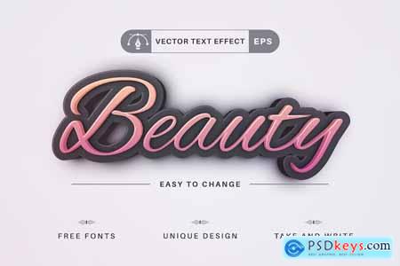 Beauty - Editable Text Effect, Font Style