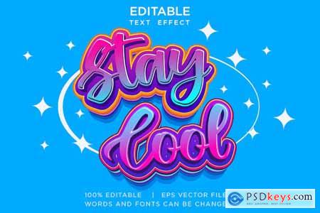 Stay Cool 3d Vector Editable Text Effect