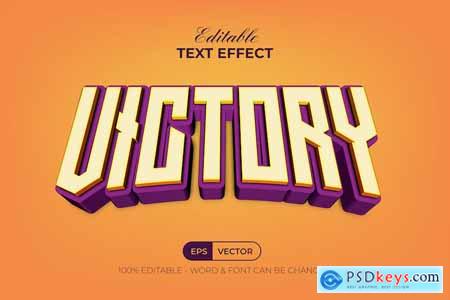Victory Text Effect 3D Curved Style