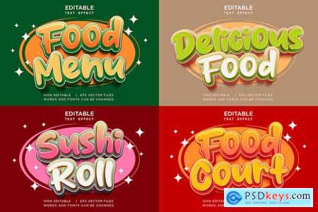 Bundle of 3d Food Text Effects in 4 Variations