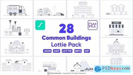 Common Building Icons Lottie Pack 48663200