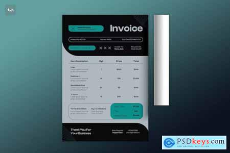 Modern Blue Invoice 001