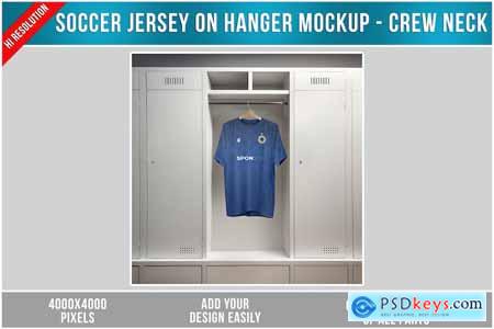 Soccer Jersey on Hanger Mockup - Crew Neck
