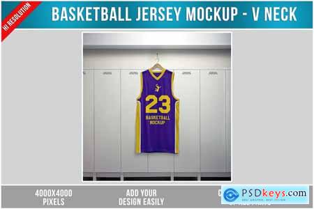 Basketball Jersey Mockup - V Neck B9VUQRT