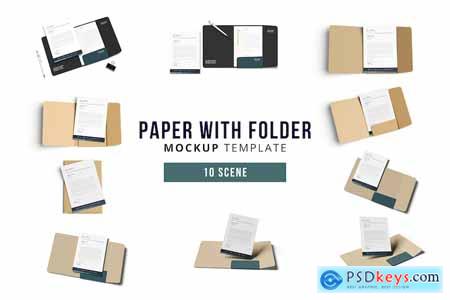 Paper and Folder Mockup