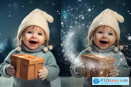 36 Magic snow Photoshop Christmas overlays
