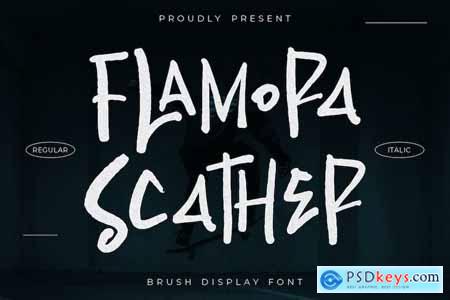 Flamora Scather Brush Display Font