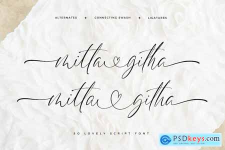 Mitta Githa A Lovely Script Font