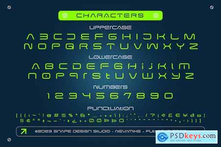 Nevamixs - Futuristic Font