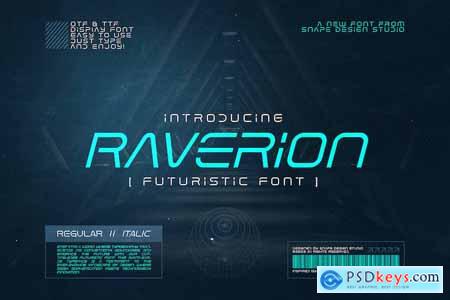 Raverion - Futuristic Font