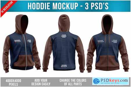 Hoodie Mockup - 3 PSD'S