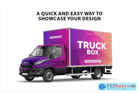 Box Truck Mockup - 3 PSD'S