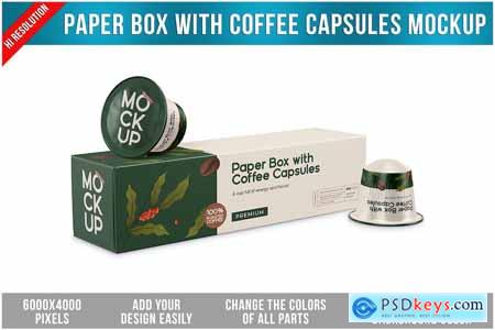 Paper Box With Coffee Capsules Mockup