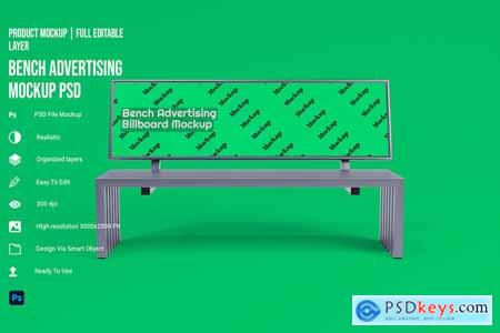 Bench Advertising Billboard Mockup