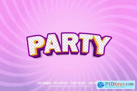 3D Text Effect Style Party