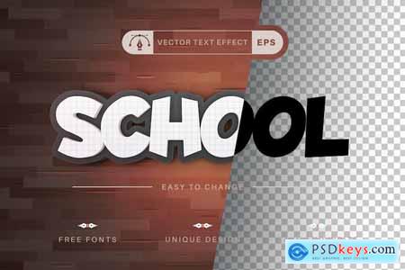 3D School - Editable Text Effect, Font Style
