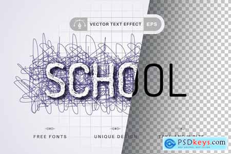 Pen Hatching - Editable Text Effect, Font Style