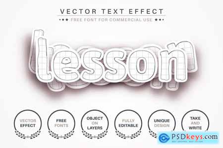 Lesson Papers - Editable Text Effect, Font Style
