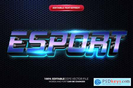 Metal Blue Esport 3D Text Effect