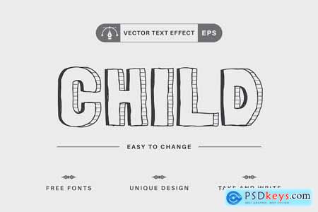 Hand Drawn - Editable Text Effect, Font Style