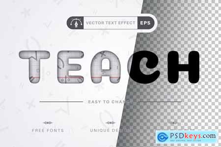 Teach Math - Editable Text Effect, Font Style
