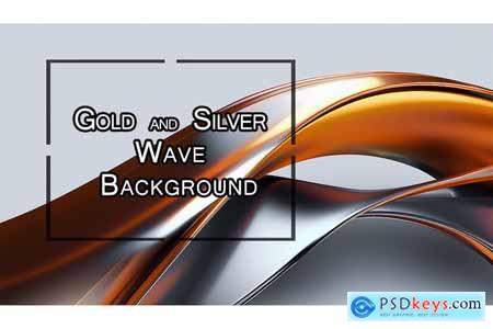 Gold and Silver Wave Background