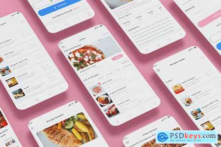 Food Recipe, Cooking & Food Plan Pink App & Ui Kit