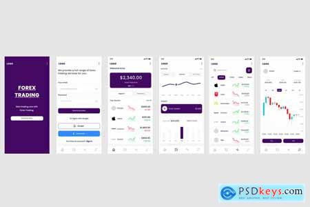 Trading in Forex & Stock Market Mobile App Ui Kit