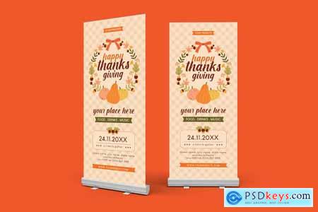 Thanksgiving Party Roll-up Banner JSWW5KZ