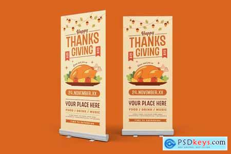 Thanksgiving Party Roll-up Banner WF5EKYU