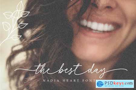 Nadia Heart - Wedding Script Font with Heart Swash