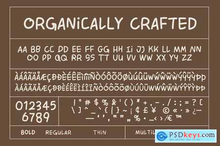 Organically Crafted Natural Handwritten Font