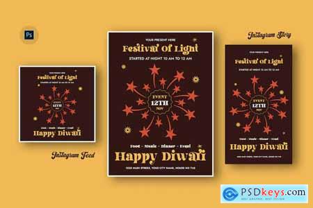Gift Diwali Day Flyer Template
