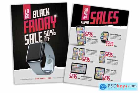 Black and Red Style Black Friday Offer Flyer