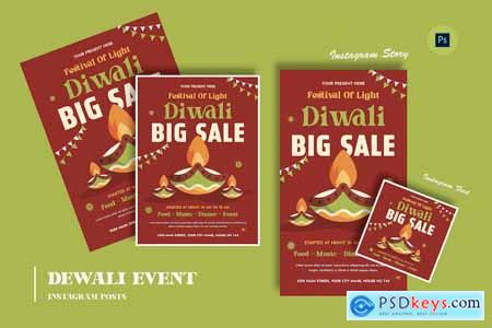 Diya Diwali Day Flyer Template