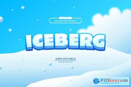 Iceberg Vector Editable Text Effect