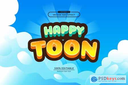 Happy Toon Vector Editable Text Effect